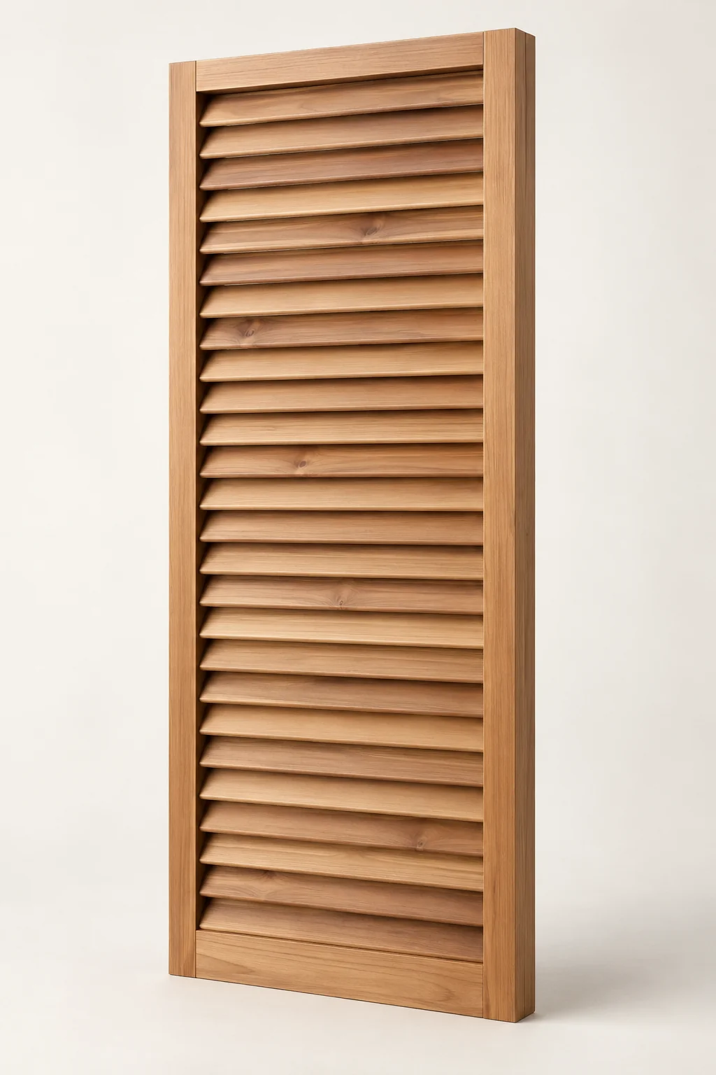 Photorealistic concept of a cedar fixed louvre panel